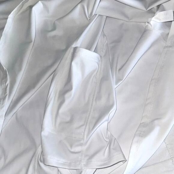 Womens 2X White Romper Dress With Built-In Shorts & Side Pockets Nylon Elastane - Picture 4 of 7